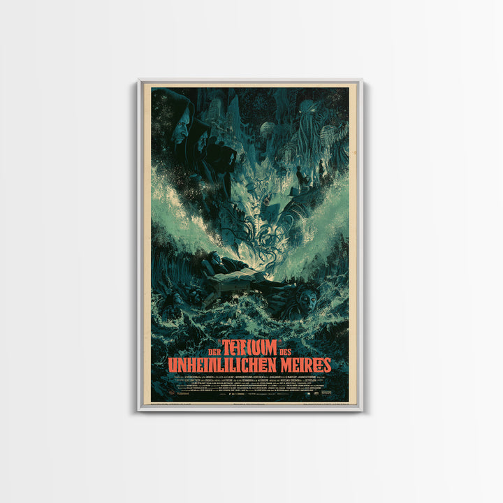 The Dream Of The Eldritch Sea, German Language Horror Movie Poster, 1960s Horror Art, Cosmic Horror Movie Art, Canvas Print