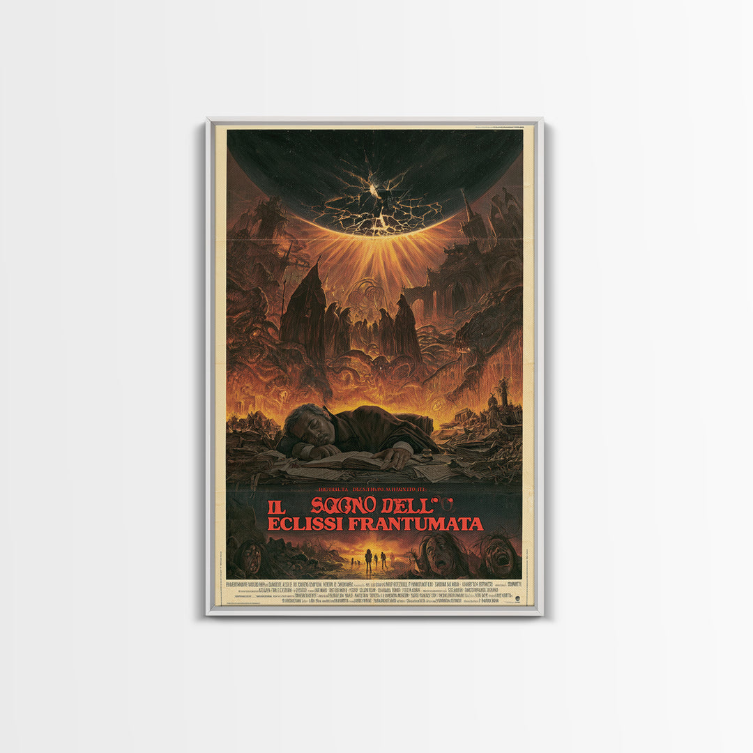 The Dream Of The Shattered Eclipse, Italian Language Horror Movie Poster, 1970s Horror Art, Cosmic Horror Movie Art, Canvas Print