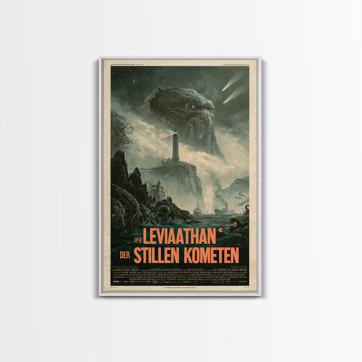 The Leviathan Of Silent Comets, German Language Horror Movie Poster, 1960s Horror Art, Retro Horror Movie Art, Canvas Print, Horror Wall Art