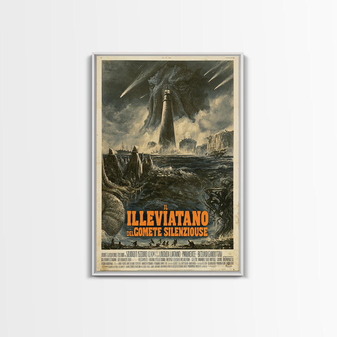 The Leviathan Of Silent Comets, Italian Language Horror Movie Poster, 1970s Horror Art, Cosmic Horror Movie Art, Canvas Print