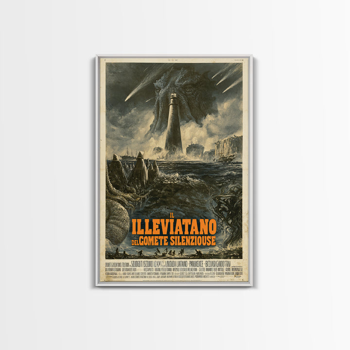 The Leviathan Of Silent Comets, Italian Language Horror Movie Poster, 1970s Horror Art, Cosmic Horror Movie Art, Canvas Print
