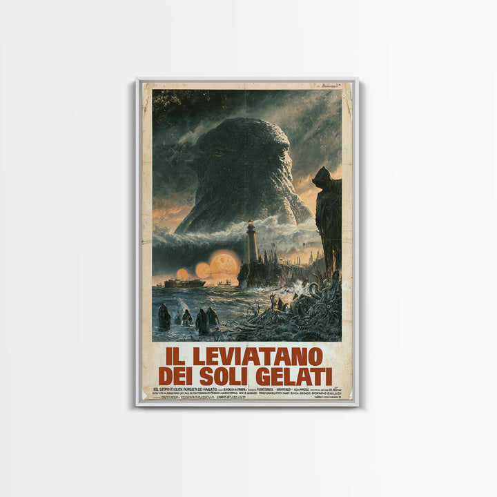 The Leviathan Of Frozen Suns, Italian Language Horror Movie Poster, 1970s Horror Art, Gothic Cinema Wall Art, Framed Canvas Print