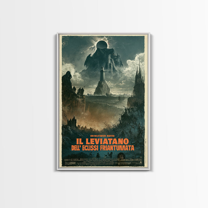The Leviathan Of The Shattered Eclipse, Italian Language Horror Movie Poster, 1970s Horror Art, Classic Monster Poster, Canvas Print