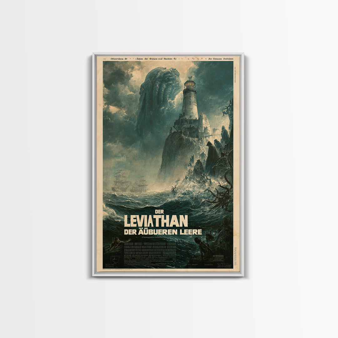 The Leviathan Of The Outer Void, German Language Horror Movie Poster, 1960s Horror Art, Classic Monster Poster, Canvas Print