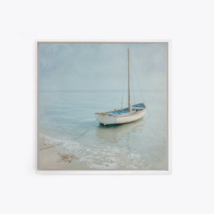 Weathered Sailboat on Calm Morning Water Canvas Print, Coastal Art, Coastal Prints, Coastal Decor, Fine Art, Coastal, COA-1x1-26