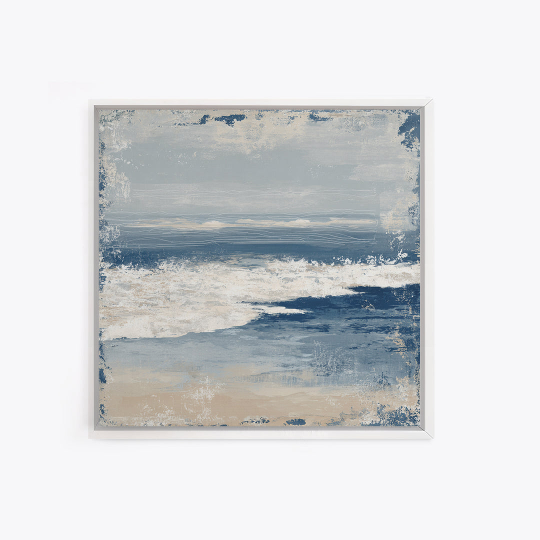 Minimal Wave Line Drawing Framed Canvas Print, Coastal Art, Gallery Decor, Coastal Decor, Fine Art, Coastal, Contemporary Art, COA-1x1-32