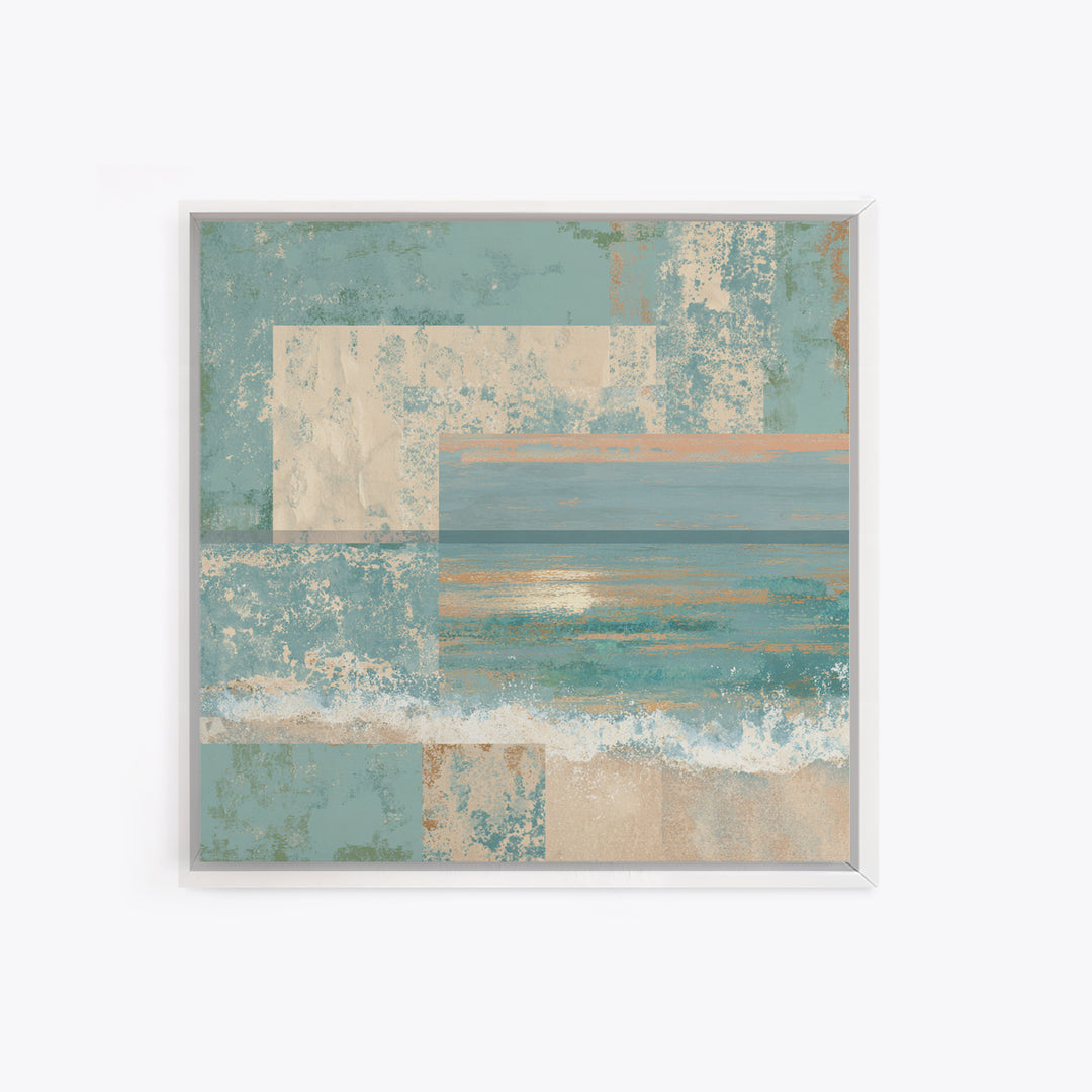 Abstract Seafoam Patterns Framed Canvas Print, Coastal Art, Beach Print, Coastal Decor, Fine Art, Coastal, Statement Artwork, COA-1x1-42
