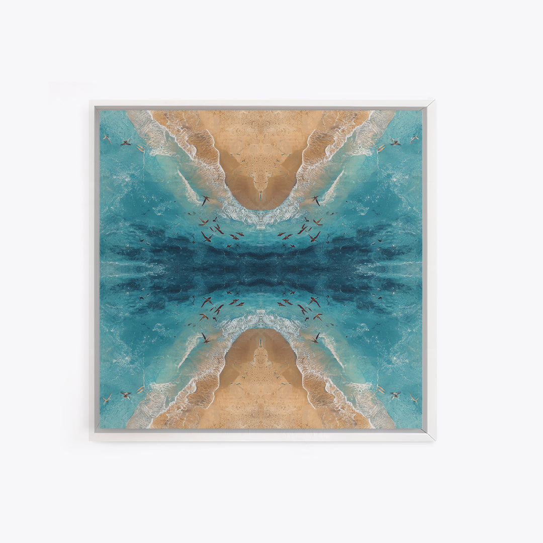 Aerial Sandbar with Turquoise Water Canvas Print, Coastal Art, Ocean Wall Art, Coastal Decor, Fine Art, Coastal, COA-1x1-5