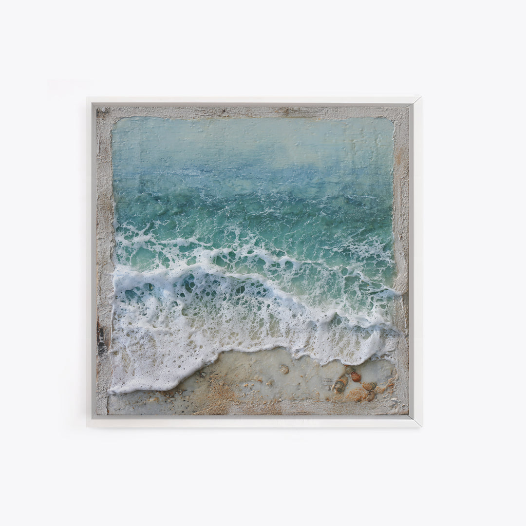 Storm Cloud over Deep Green Water Framed Canvas Print, Coastal Art, Beach Print, Coastal Decor, Coastal, Statement Artwork, COA-1x1-68