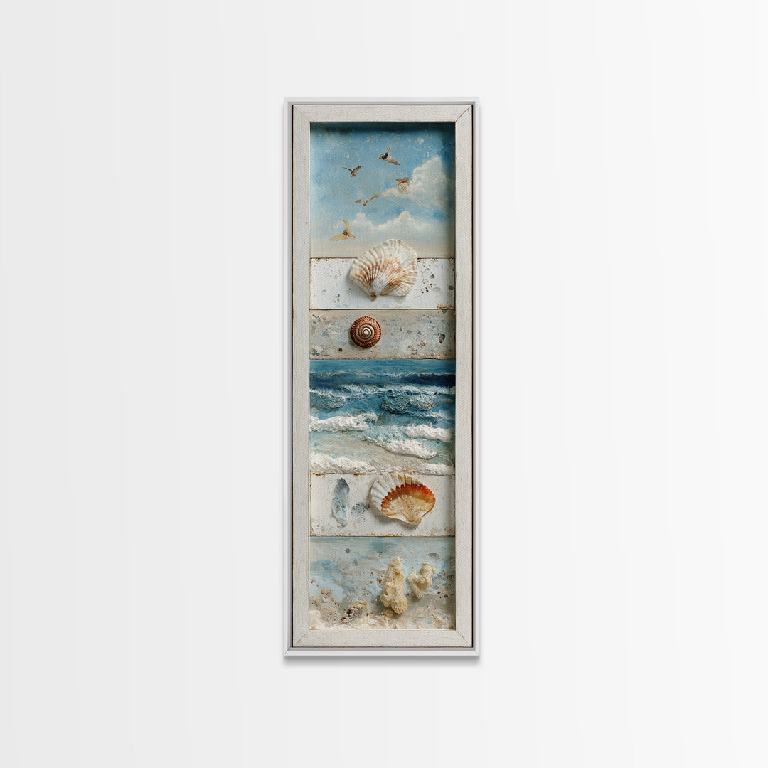 Shell and Coral Specimen Arrangement Canvas Print, Coastal Art, Prints, Coastal Decor, Fine Art, Coastal, Coastal Wall Art, COA-1x3-23