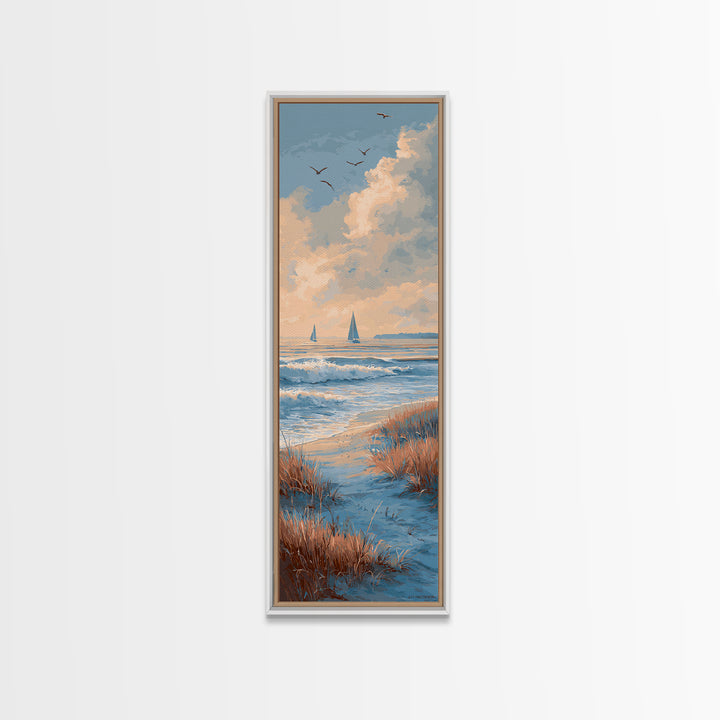 Sunset over Marshland with Warm Gold Canvas Print, Coastal Art, Ocean Art, Coastal Decor, Fine Art, Coastal, Art Print, COA-1x3-49