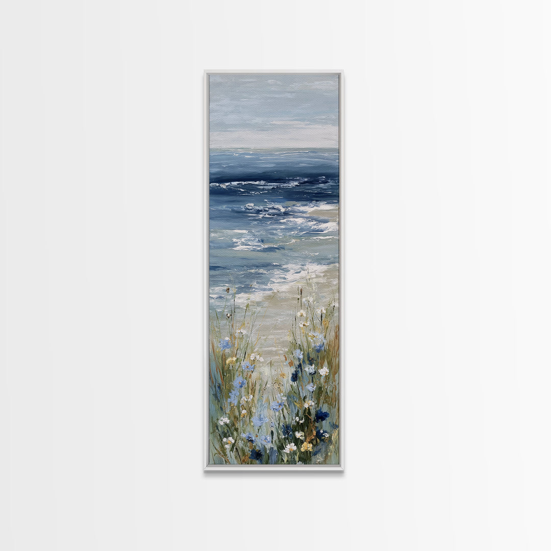 Coastal Botanical Bouquet Canvas Print, Coastal Art, Fine Art Print, Coastal Decor, Fine Art, Coastal, Wall Decor, Prints, COA-1x3-57