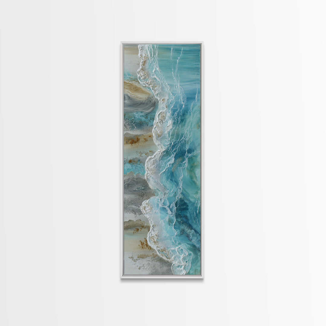 Oyster Shell Study Canvas Print, Coastal Art, Blue Wall Art, Coastal Decor, Oil Painting, Coastal, Gallery Decor, Neutral Decor, COA-1x3-63
