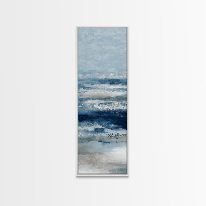 Moonlit Ocean with Silver Surf Canvas Print, Coastal Art, Gallery Decor, Coastal Decor, Fine Art, Coastal, Contemporary Art, COA-1x3-82