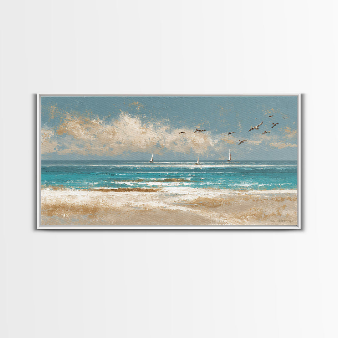 Aerial Sandbar with Turquoise Water Canvas Print, Coastal Art, Wood Wall Art, Coastal Decor, Fine Art, Coastal, Beach Wall Art, COA-2x1-49