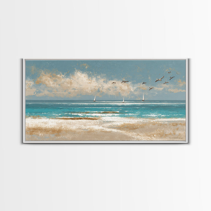 Aerial Sandbar with Turquoise Water Canvas Print, Coastal Art, Wood Wall Art, Coastal Decor, Fine Art, Coastal, Beach Wall Art, COA-2x1-49