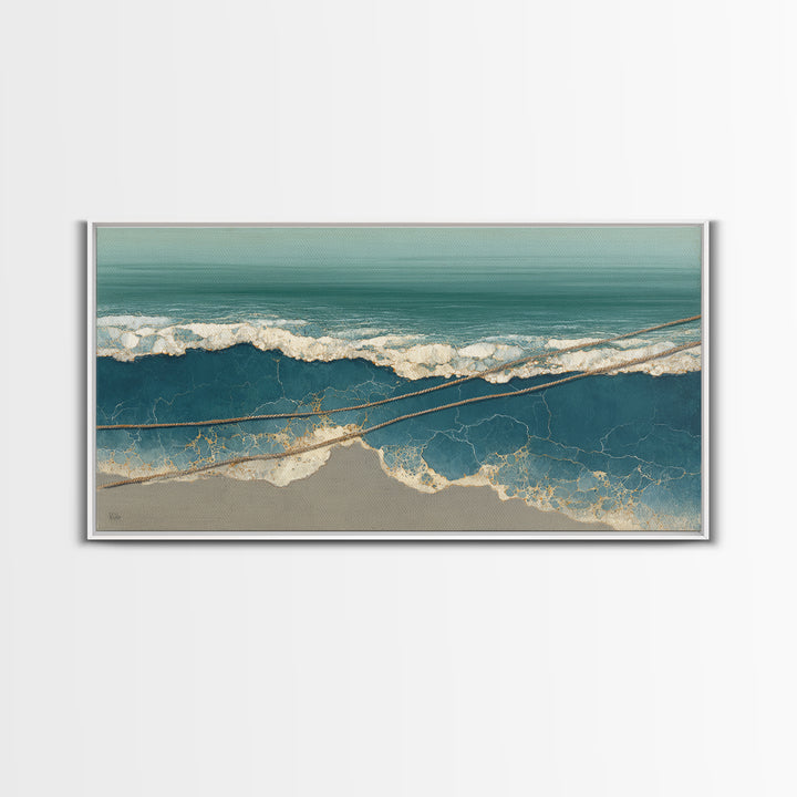 Storm Cloud over Deep Green Water Canvas Print, Coastal Art, Wood Wall Art, Coastal Decor, Fine Art, Coastal, Beach Wall Art, COA-2x1-64