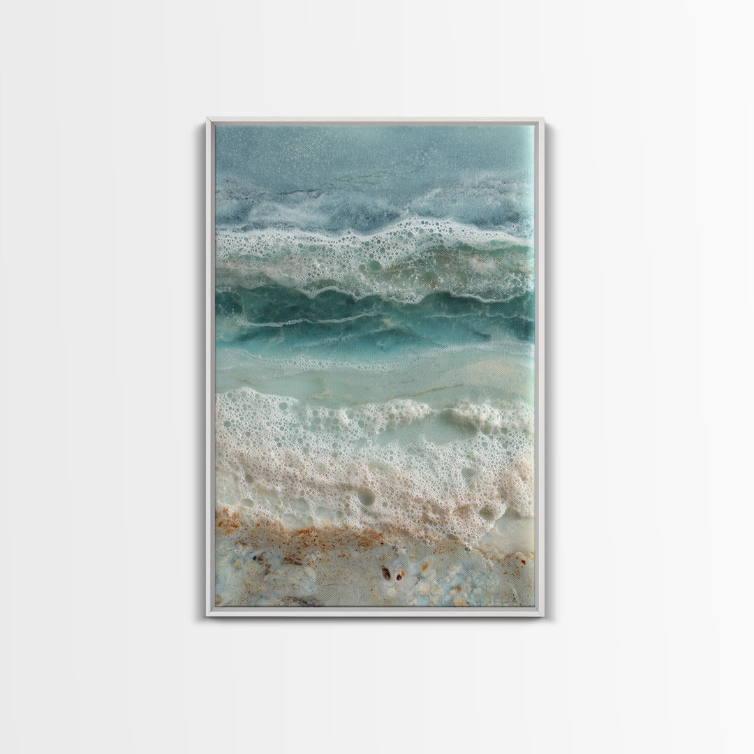Storm Cloud over Deep Green Water Framed Canvas Print, Coastal Art, Art Print, Coastal Decor, Fine Art, Coastal, Wood Wall Art, COA-2x3-100