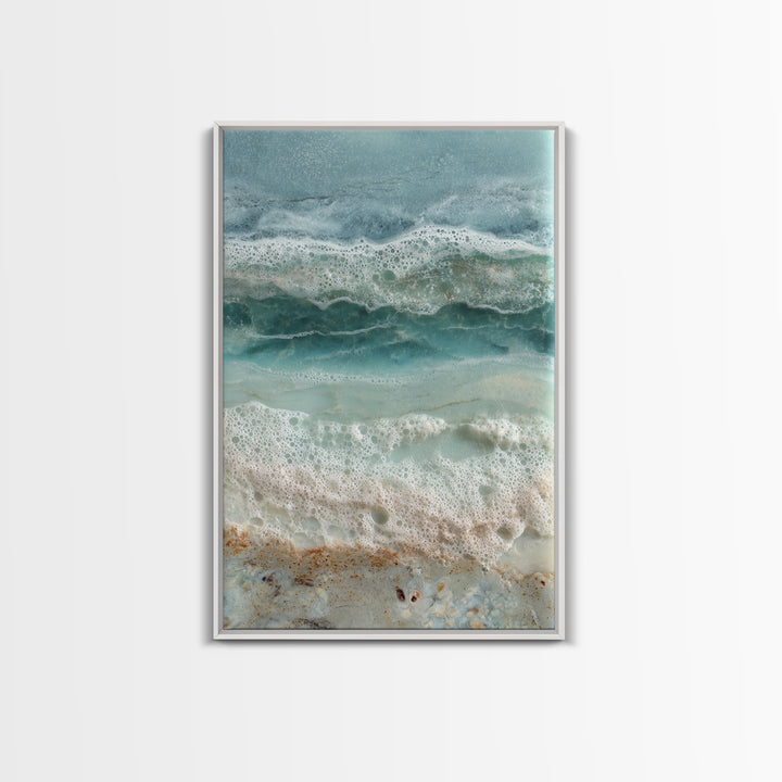 Storm Cloud over Deep Green Water Framed Canvas Print, Coastal Art, Art Print, Coastal Decor, Fine Art, Coastal, Wood Wall Art, COA-2x3-100