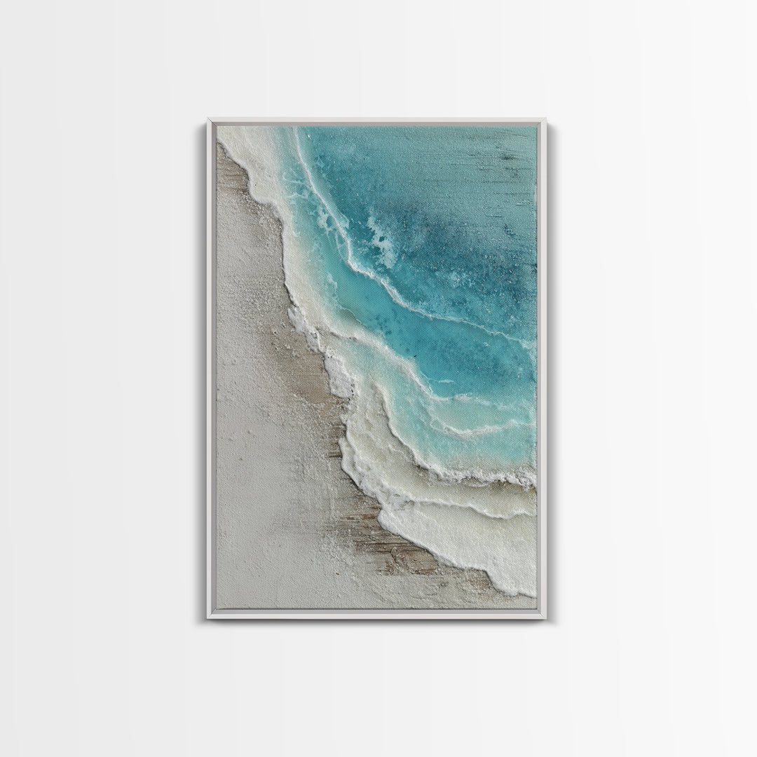Aerial Sandbar with Turquoise Water Framed Canvas Print, Coastal Art, Prints, Coastal Decor, Coastal, Coastal Wall Art, COA-2x3-13