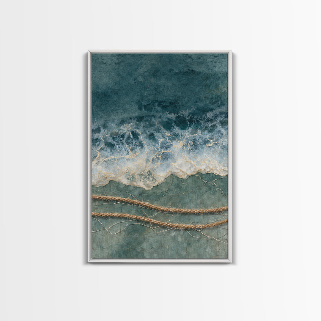 Storm Cloud over Deep Green Water Framed Canvas Print, Coastal Art, Statement Artwork, Coastal Decor, Fine Art, Coastal, COA-2x3-4