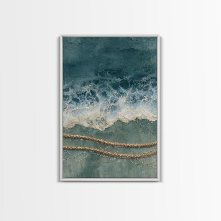 Storm Cloud over Deep Green Water Framed Canvas Print, Coastal Art, Statement Artwork, Coastal Decor, Fine Art, Coastal, COA-2x3-4