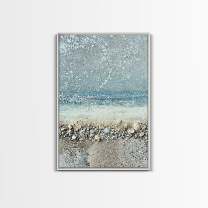 Moonlit Ocean with Silver Surf Framed Canvas Print, Coastal Art, Printable Wall Art, Coastal Decor, Fine Art, Coastal, COA-2x3-78