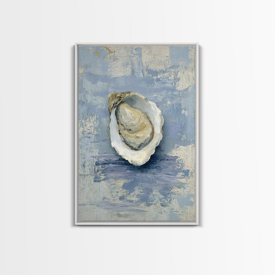 Oyster Shell Study Framed Canvas Print, Coastal Art, Nautical Decor, Coastal Decor, Abstract Art, Coastal, Beach Art, COA-2x3-83