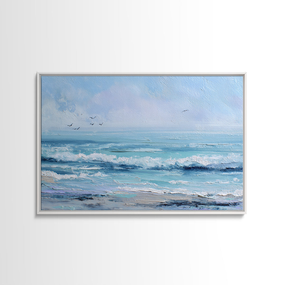 Soft Blue Ocean Horizon Canvas Print, Coastal Art, Living Room Art, Coastal Decor, Fine Art, Coastal, Luxury Decor, Art Print, COA-3x2-29