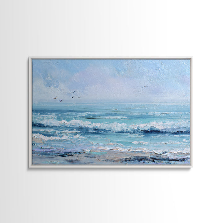 Soft Blue Ocean Horizon Canvas Print, Coastal Art, Living Room Art, Coastal Decor, Fine Art, Coastal, Luxury Decor, Art Print, COA-3x2-29