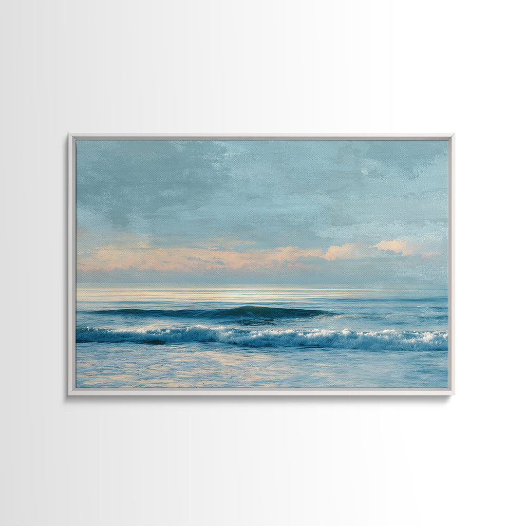 Soft Blue Ocean Horizon Canvas Print, Coastal Art, Living Room Art, Coastal Decor, Fine Art, Coastal, Luxury Decor, Art Print, COA-3x2-53