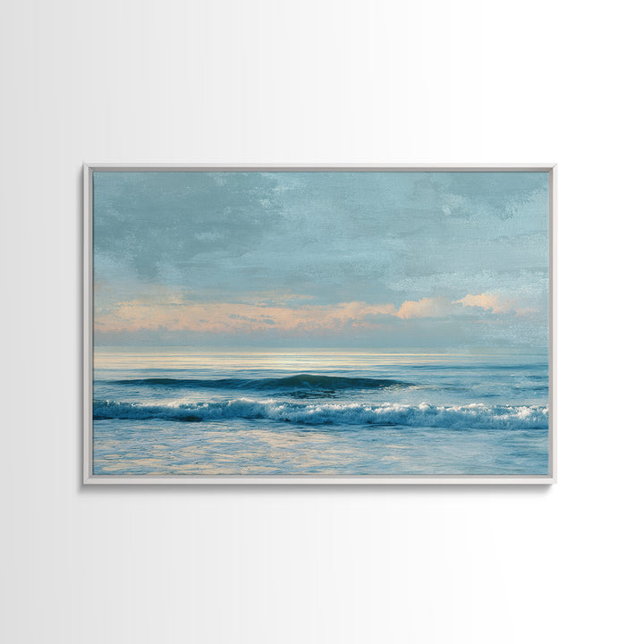 Soft Blue Ocean Horizon Canvas Print, Coastal Art, Living Room Art, Coastal Decor, Fine Art, Coastal, Luxury Decor, Art Print, COA-3x2-53