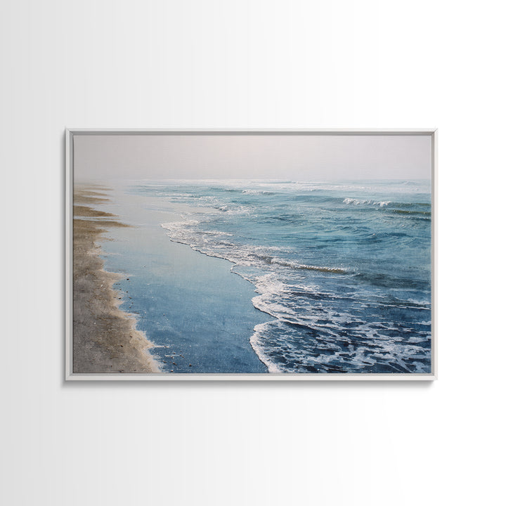 Minimal Wave Line Drawing Framed Canvas Print, Coastal Art, Coastal, Coastal Decor, Abstract Art, Coastal, Minimalist Decor, COA-3x2-60