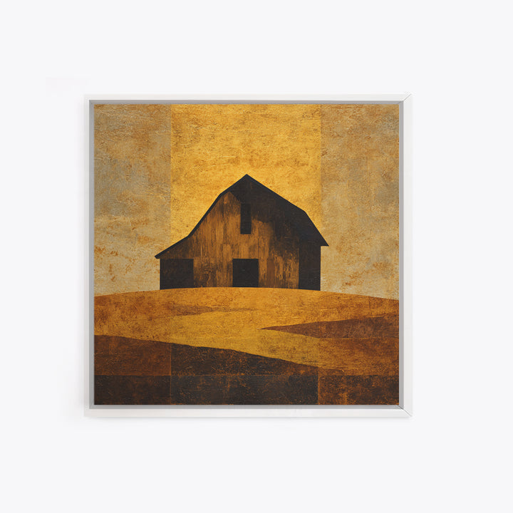 Rustic Barn Silhouette Framed Canvas Print, Country Art, Farmhouse Decor, Country, Gallery Wall Art, Landscape Wall Art, COU-1x1-27