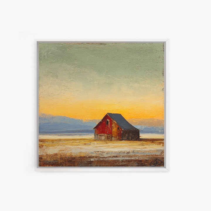 Rustic Barn Silhouette Canvas Print, Country Art, Digital Wall Art, Farmhouse Decor, Abstract Art, Country, Floral Wall Art, COU-1x1-3