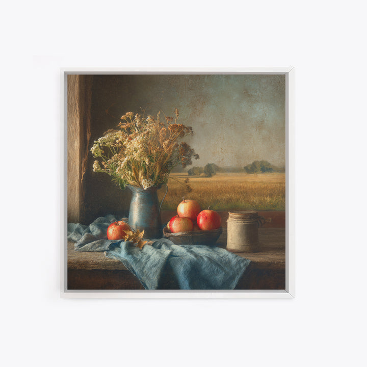 Apple Orchard with Warm Autumn Light Canvas Print, Country Art, French Country Decor, Farmhouse Decor, Oil Painting, Country, COU-1x1-30