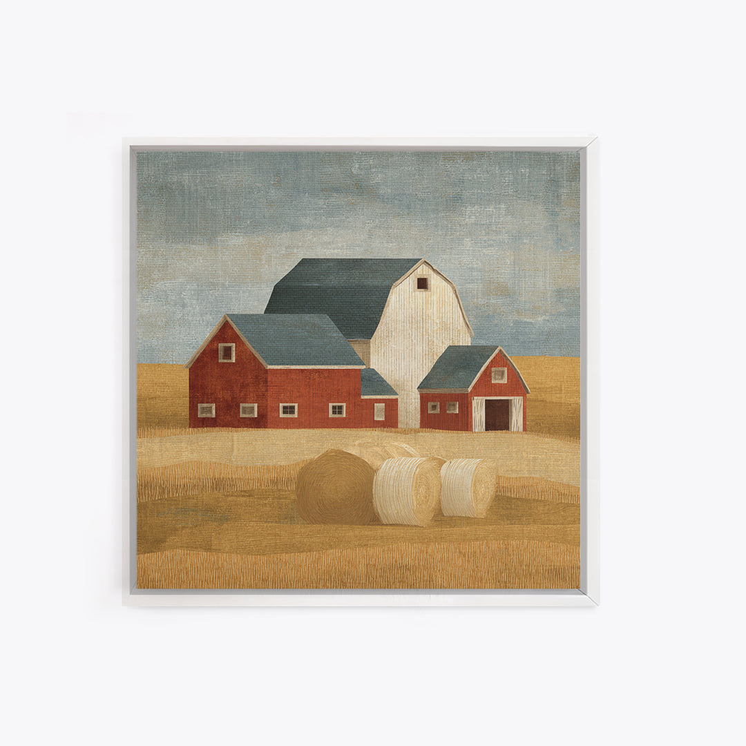 Hay Bales in Late Afternoon Sun Canvas Print, Country Art, Gallery Wall Art, Farmhouse Decor, Fine Art, Country, COU-1x1-92