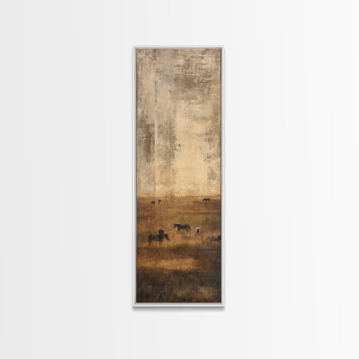 Rolling Pasture with Grazing Horses at Sunrise Canvas Print, Country Art, Fine Art Print, Farmhouse Decor, Fine Art, Country, COU-1x3-37