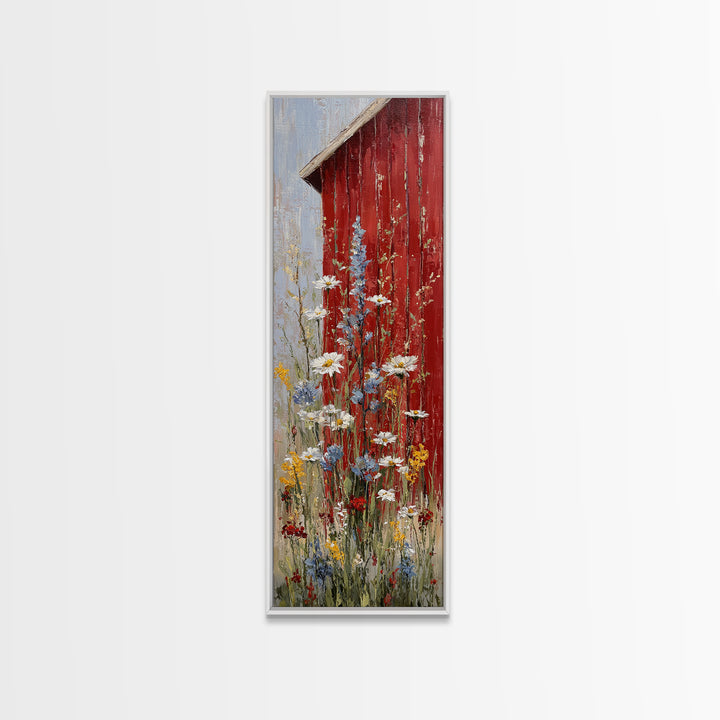 Wildflower Meadow Beside an Old Fence Canvas Print, Country Art, French Country, Farmhouse Decor, Country, Luxury Decor, COU-1x3-38
