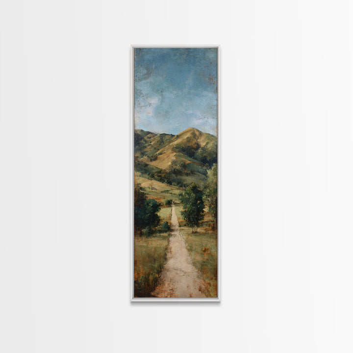 Country Road Disappearing into Green Hills Canvas Print, Country Art, Original Painting, Farmhouse Decor, Fine Art, Country, COU-1x3-43