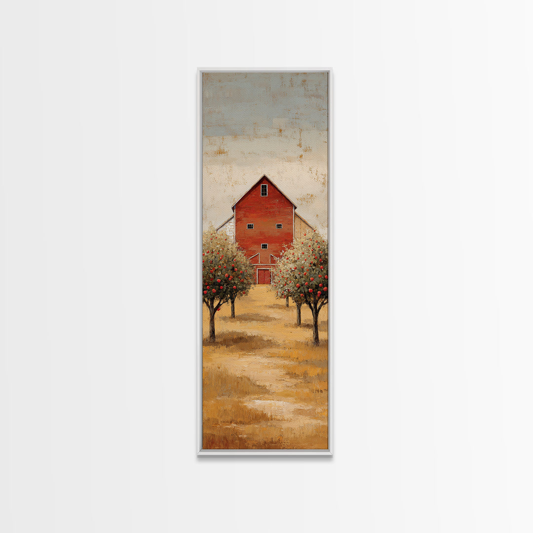 Apple Orchard with Warm Autumn Light Canvas Print, Country Art, Luxury Decor, Farmhouse Decor, Oil Painting, Country, COU-1x3-90