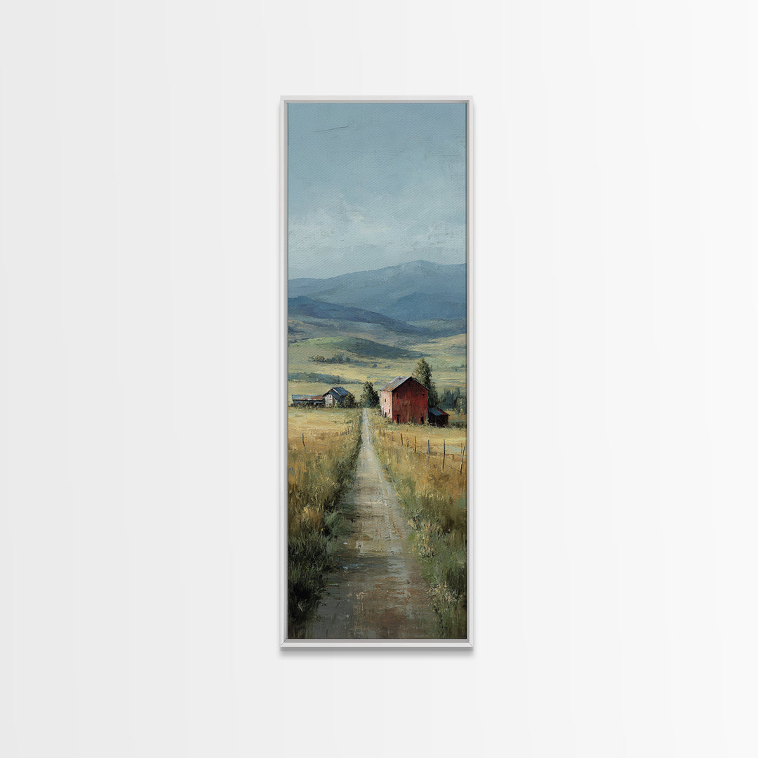 Country Road Disappearing into Green Hills Canvas Print, Country Art, French Country Decor, Farmhouse Decor, Country, COU-1x3-91