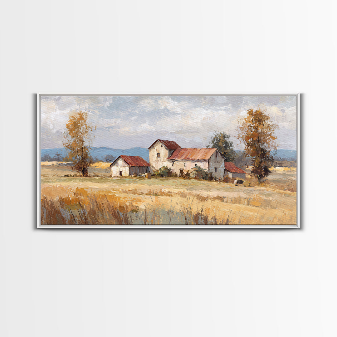 Apple Orchard with Warm Autumn Light Canvas Print, Country Art, Boho Decor, Farmhouse Decor, Abstract Art, Country, Art Prints, COU-2x1-2