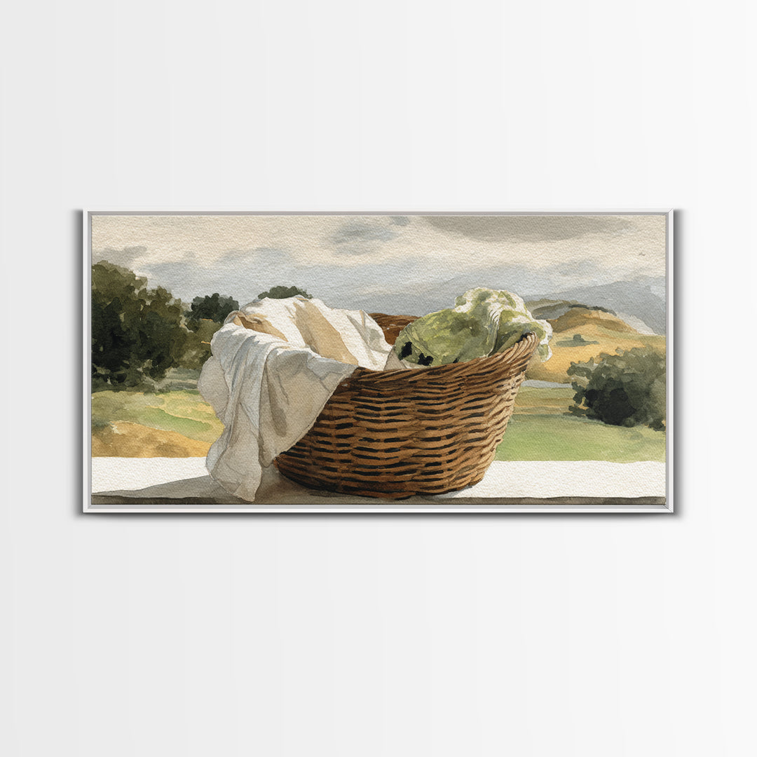 Blackberry Basket with Linen Cloth Canvas Print, Country Art, Contemporary Art, Farmhouse Decor, Abstract Art, Country, COU-2x1-41