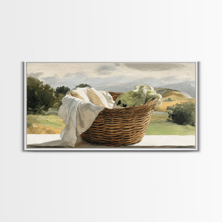 Blackberry Basket with Linen Cloth Canvas Print, Country Art, Contemporary Art, Farmhouse Decor, Abstract Art, Country, COU-2x1-41