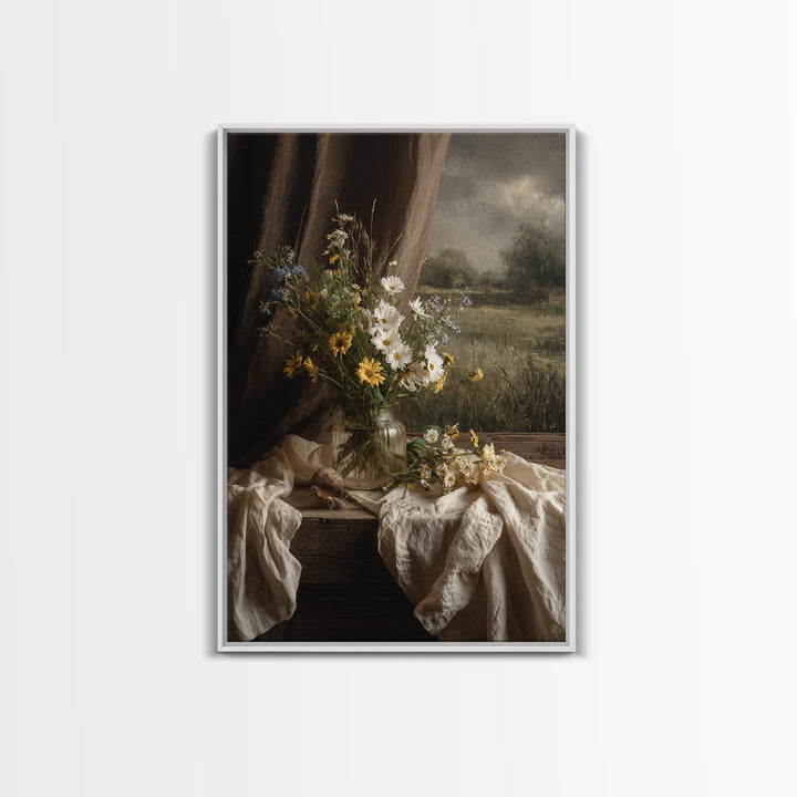 Cornfield under Dramatic Summer Clouds Framed Canvas Print, Country Art, Statement Artwork, Farmhouse Decor, Abstract Art, COU-2x3-26