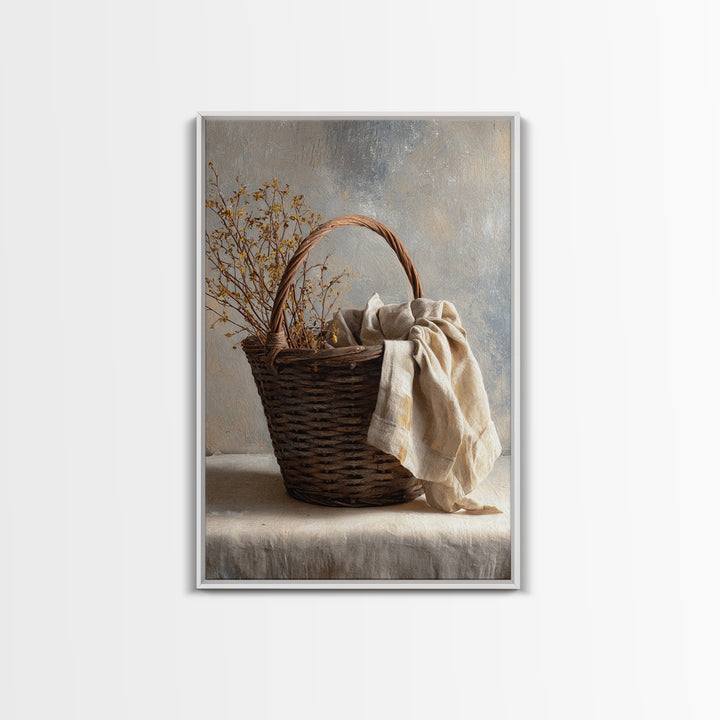 Blackberry Basket with Linen Cloth Canvas Print, Country Art, Farmhouse Decor, Abstract Art, Country, French Country, COU-2x3-77