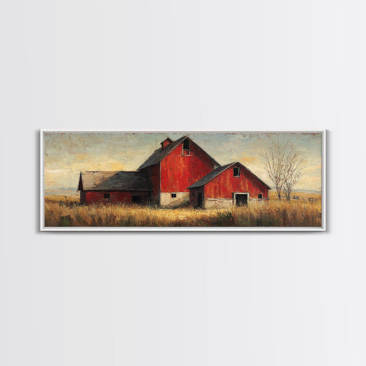 Rustic Barn Silhouette Canvas Print, Country Art, Fine Art Print, Farmhouse Decor, Watercolor Art, Country, Digital Prints, COU-3x1-19