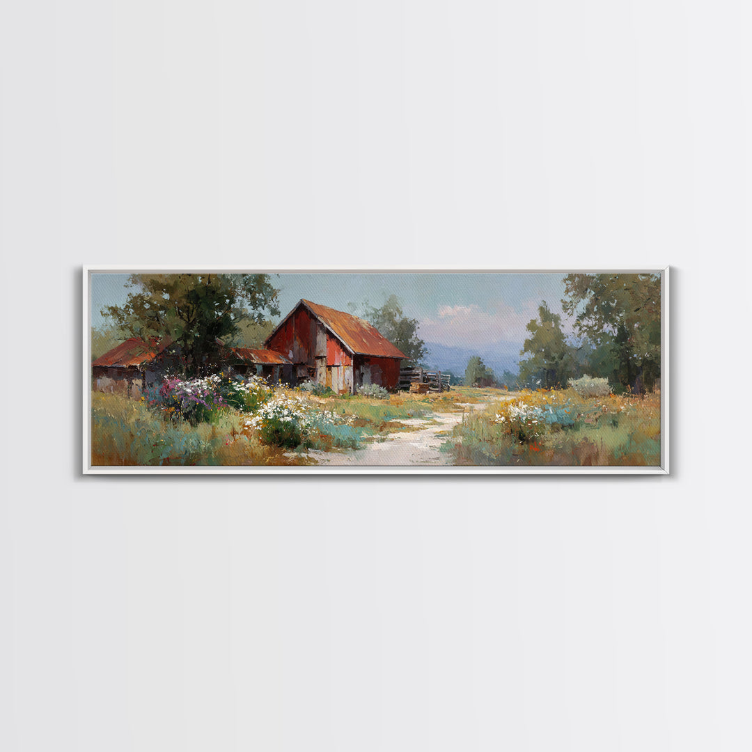 Apple Orchard with Warm Autumn Light Canvas Print, Country Art, Boho Decor, Farmhouse Decor, Abstract Art, Country, Art Prints, COU-3x1-22