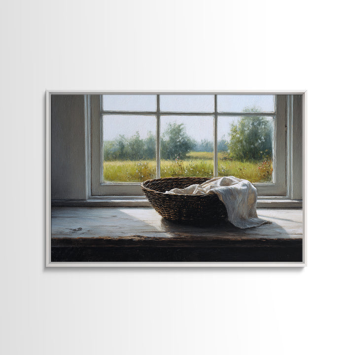 Blackberry Basket with Linen Cloth Canvas Print, Country Art, Eclectic Wall Art, Farmhouse Decor, Fine Art, Country, Boho Decor, COU-3x2-73